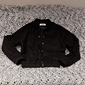 261 - 🖤✨ Soft Noir Varsity Jacket | Effortless Cool Girl Layer ✨🖤